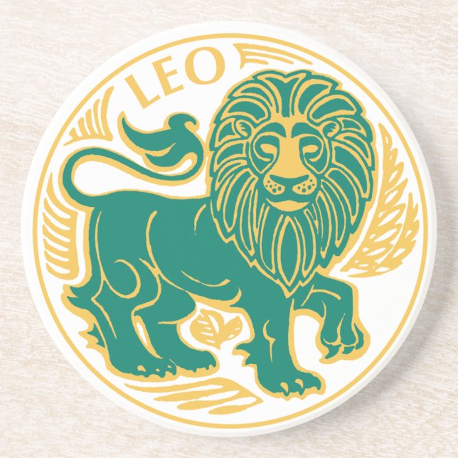 Leo Sign of the Zodiac on a Coaster (Front)