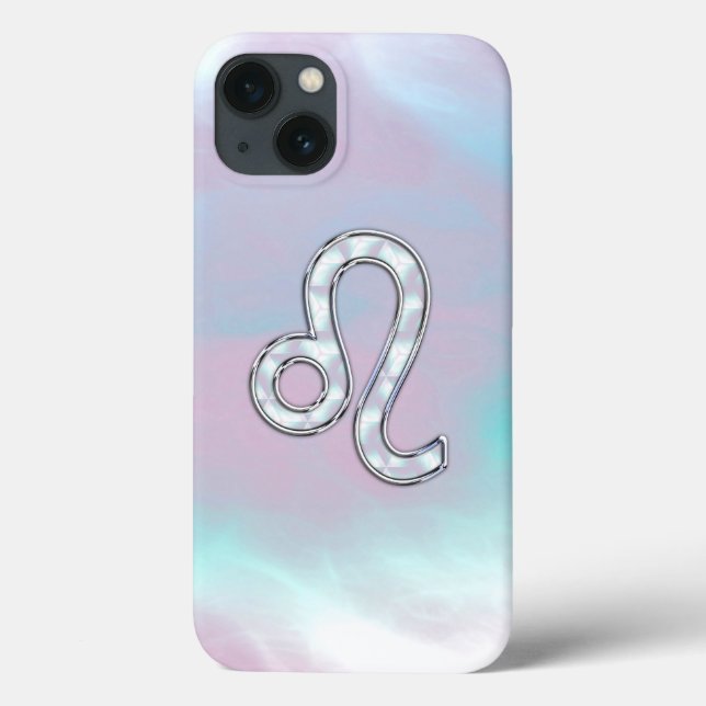 Leo Sign on Pastels Nacre Mother of Pearl Style Case-Mate iPhone Case (Back)