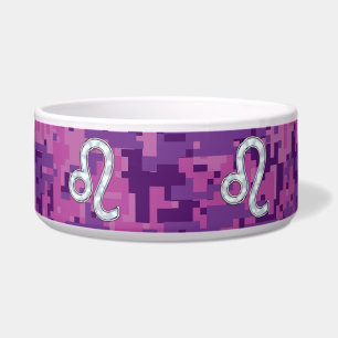 Leo Sign on Pink Fuchsia Digital Camouflage