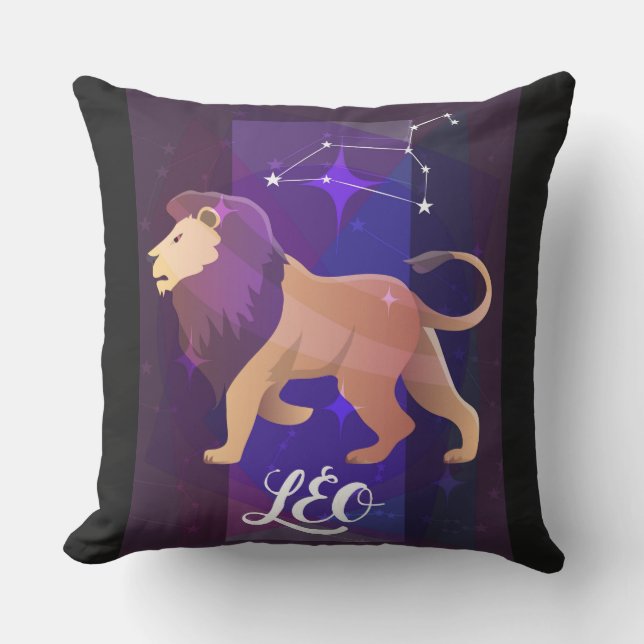 Leo Sign Throw Pillow (Front)
