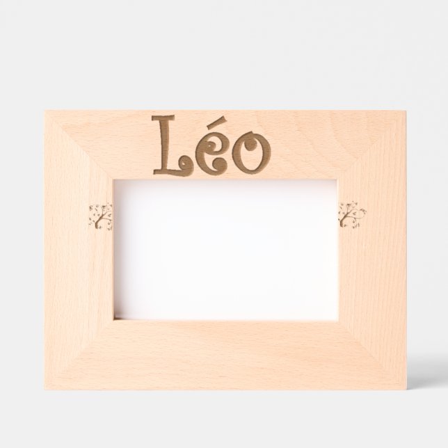 "Leo" Standing Photo Frame – Newborn Gift (Front)