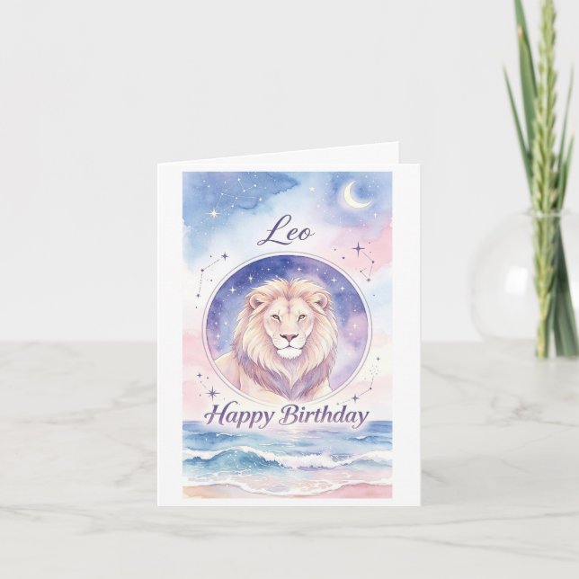 Leo star sign birthday card (Front)