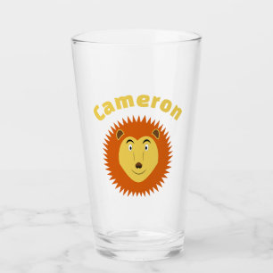 Leo Star Sign Lion Birthday Custom Name Glass