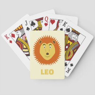 Leo Star Sign Lion Birthday Custom Playing Cards