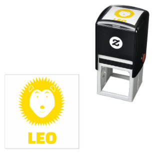 Leo Star Sign Lion Birthday Custom Self-inking Stamp