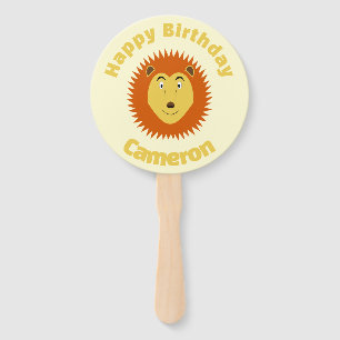 Leo Star Sign Lion Birthday Party Custom Hand Fan