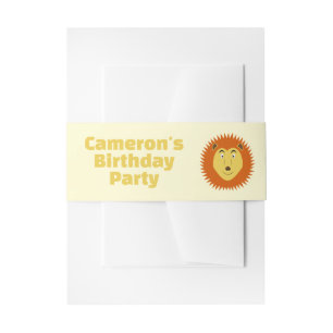 Leo Star Sign Lion Birthday Party Invitation Belly Band