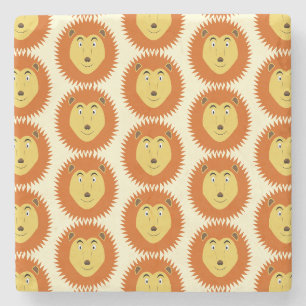 Leo Star Sign Lion Birthday Patterned Stone Coaster