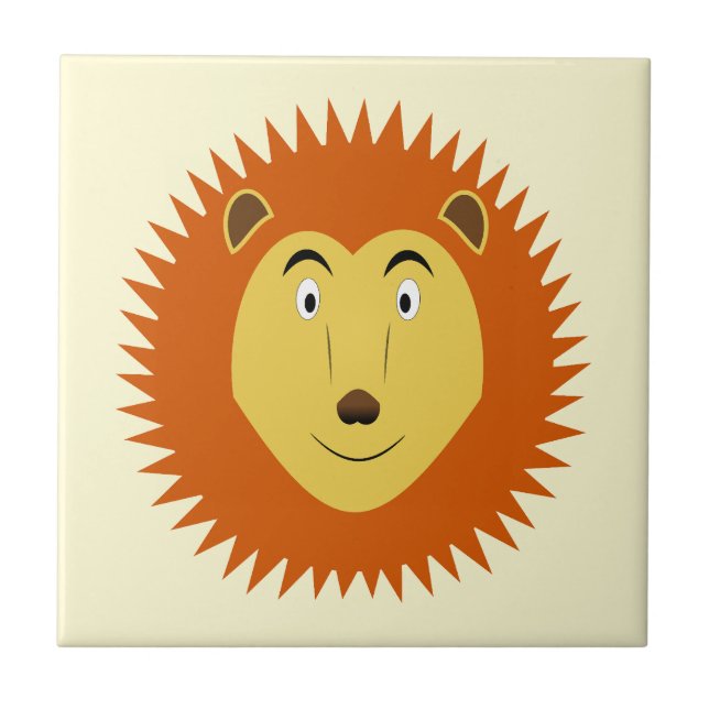 Leo Star Sign Lion Birthday Tile (Front)