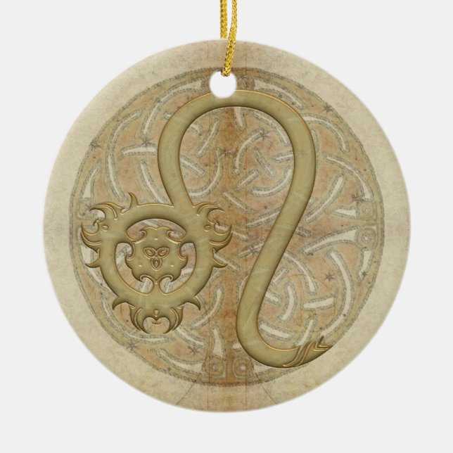 Leo Star Sign Personalised Ornament (Front)