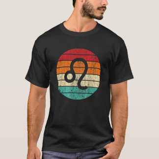 Leo Star Sign Vintage Sun Circle Distressed Zodiac T-Shirt