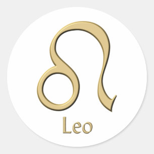 Leo symbol classic round sticker
