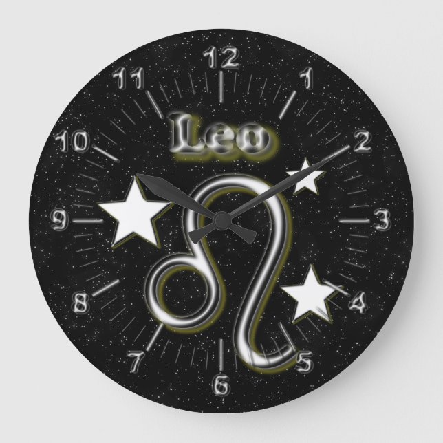 Leo symbol large clock (Front)
