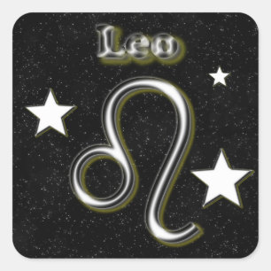 Leo symbol square sticker
