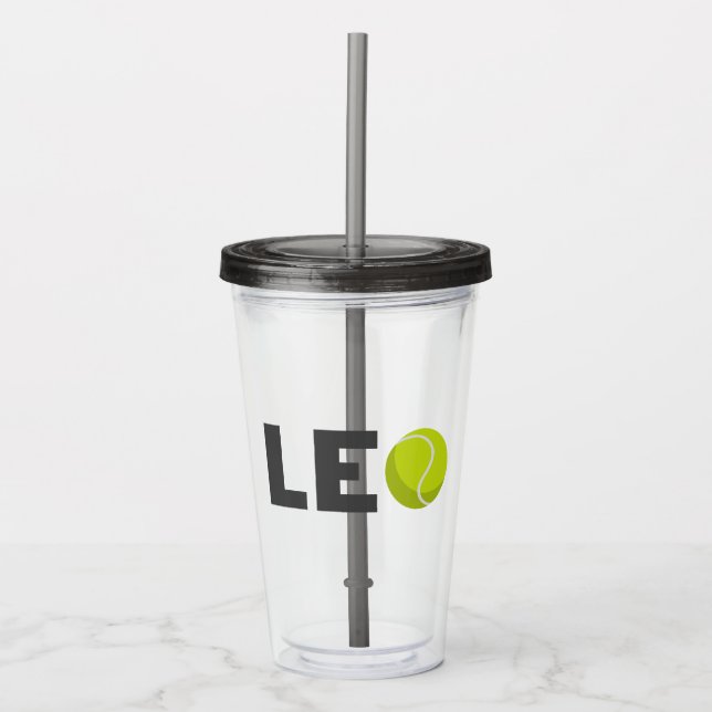 Leo Tennis Acrylic Tumbler (Front)