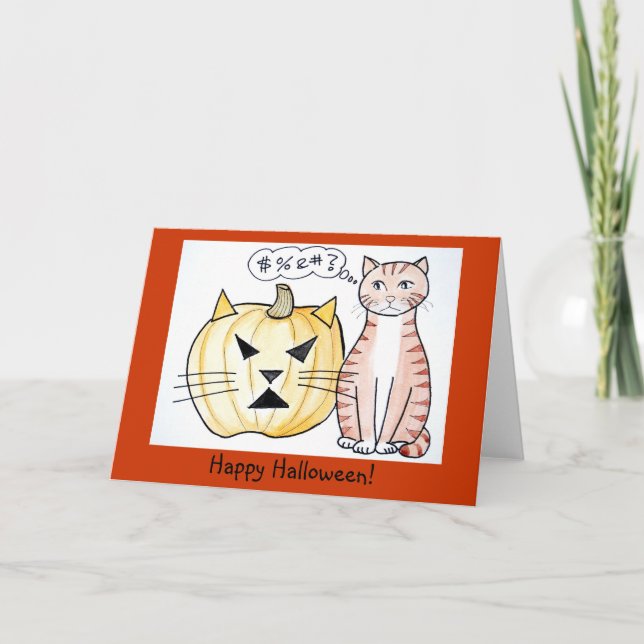 Leo The Cat - Halloween Card (Front)
