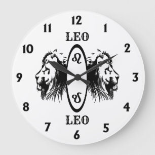 Leo the Lion Bookended Zodiac Large Clock