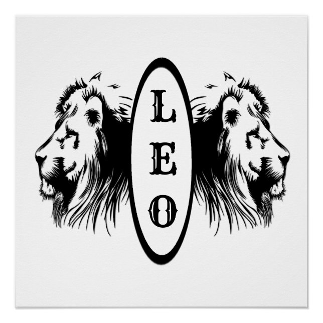 Leo the Lion Bookended Zodiac Poster (Front)