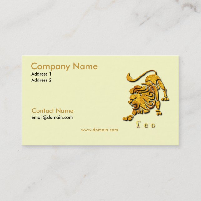 Leo the Lion Business Card (Front)