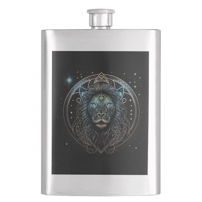 Leo the Lion Hip Flask (Front)