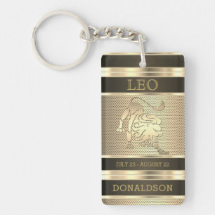 Leo the Lion in Black and Gold Mesh Key Ring
