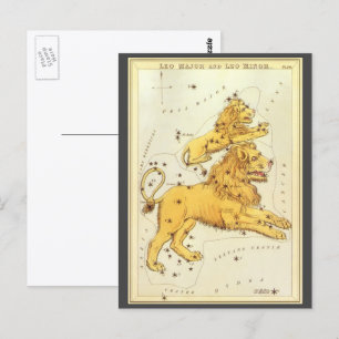 Leo the Lion Vintage Constellation Urania's Mirror Postcard
