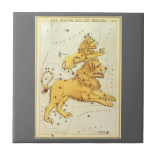 Leo the Lion Vintage Constellation Urania's Mirror Tile