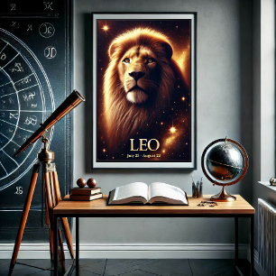 Leo the Lion Zodiac Celestial Poster