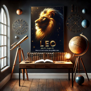 Leo the Lion Zodiac Celestial Poster