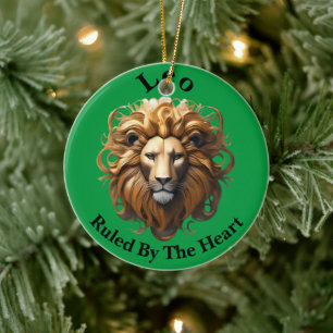 Leo The Lion: Zodiac's Fiery Birth Sign Ceramic Tree Decoration