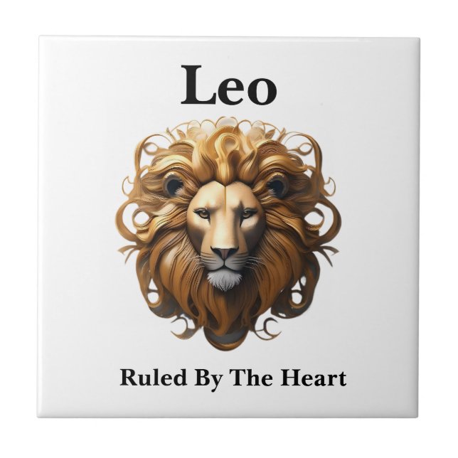 Leo The Lion: Zodiac's Fiery Birth Sign Tile (Front)