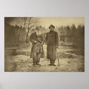 Leo Tolstoy and the author Maxim Gorky Poster