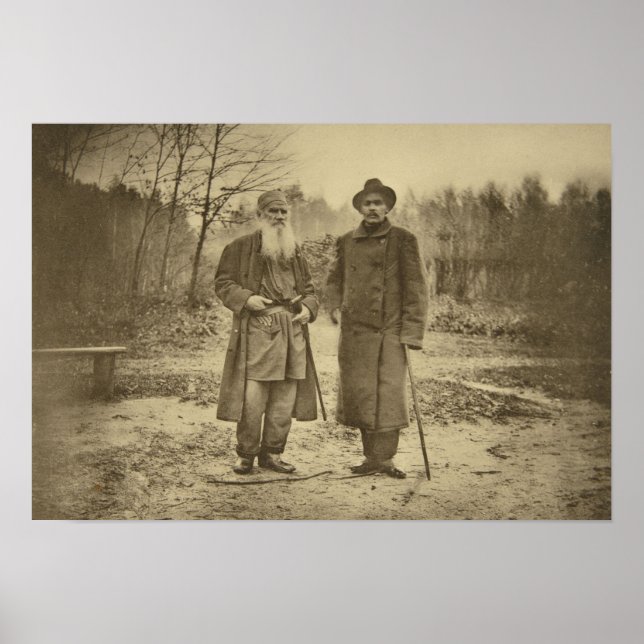 Leo Tolstoy and the author Maxim Gorky Poster (Front)
