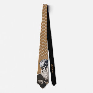 Leo Tolstoy Portrait - Gold Illustration Tie