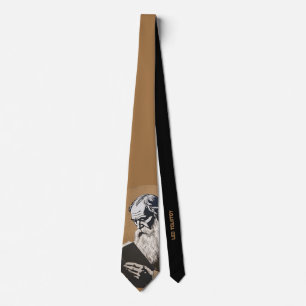 Leo Tolstoy Portrait - Gold Illustration Tie
