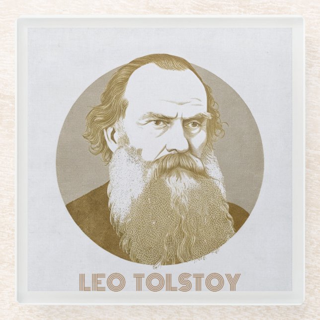 Leo Tolstoy quote customize it  Glass Coaster (Front)