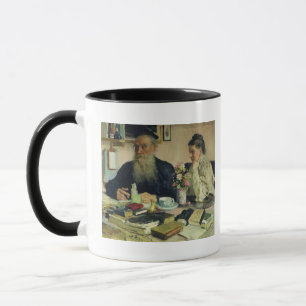 Leo Tolstoy with his wife in Yasnaya Polyana Mug