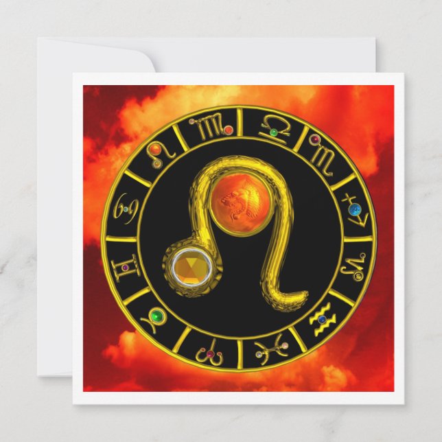 LEO TOPAZ , bright yellow red orange silver Announcement (Front)