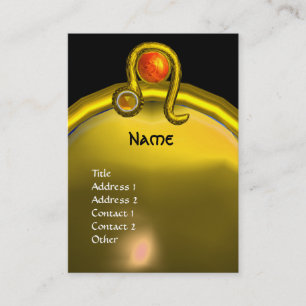 LEO, TOPAZ  MONOGRAM bright  yellow black orange Business Card