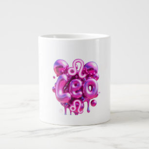 Leo Typography Pink Bubble Letters Mug