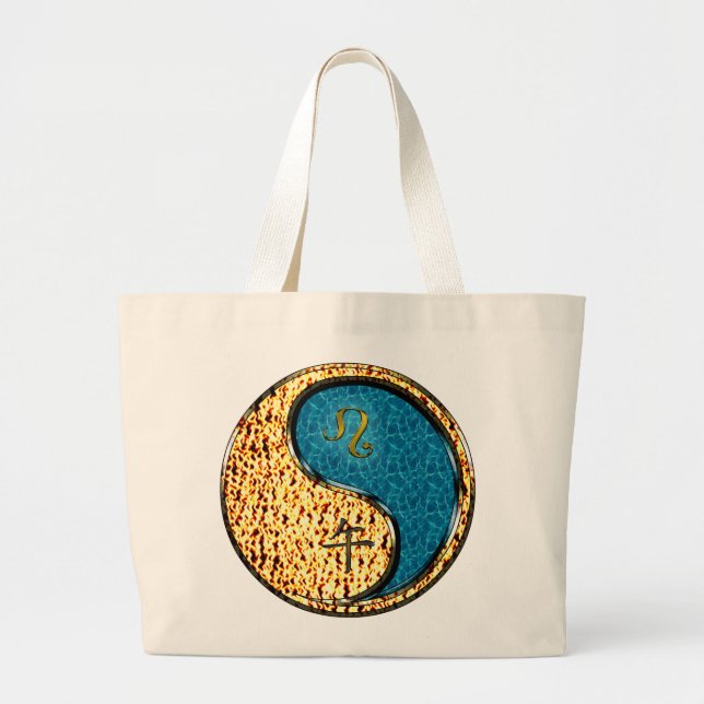 Leo & Water Horse Large Tote Bag (Front)