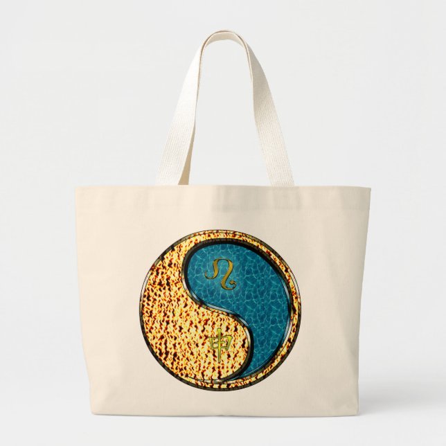 Leo & Water Monkey Large Tote Bag (Front)