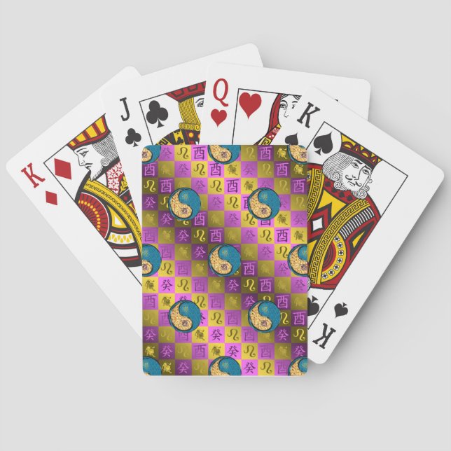Leo & Water Rooster Playing Cards (Back)