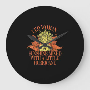 Leo Woman Zodiac Sign July August Birthday Large Clock