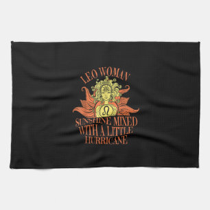 Leo Woman Zodiac Sign July August Birthday Tea Towel