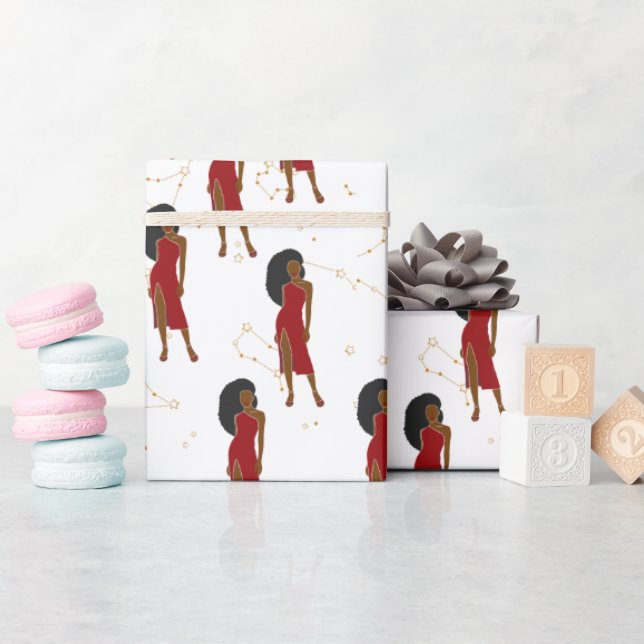 Leo Woman Zodiac Wrapping Paper (Baby Shower)