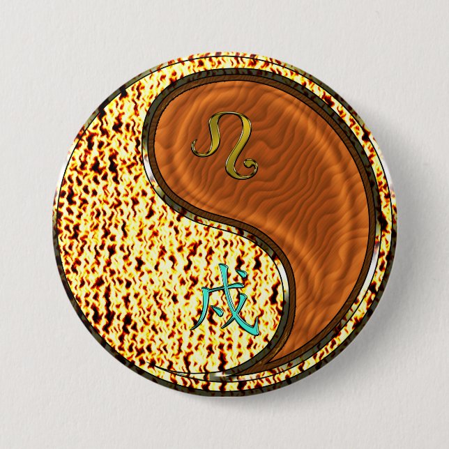 Leo & Wood Dog 7.5 Cm Round Badge (Front)