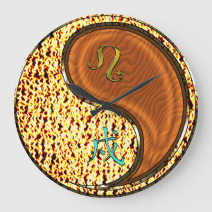 Leo & Wood Dog Large Clock