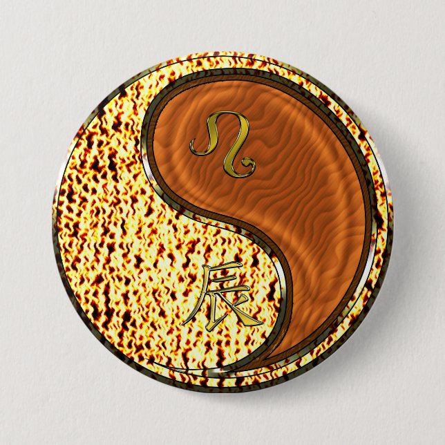 Leo & Wood Dragon 7.5 Cm Round Badge (Front)