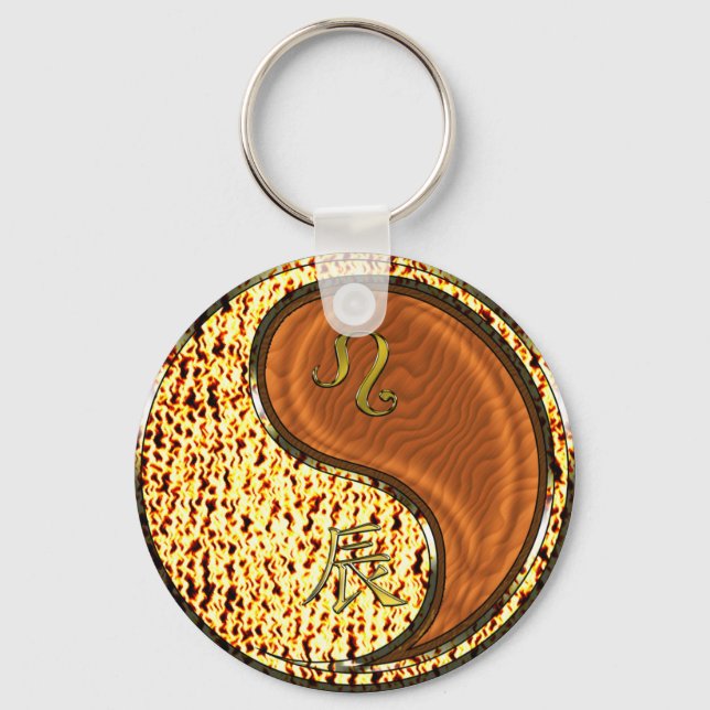 Leo & Wood Dragon Key Ring (Front)